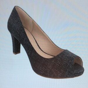 Elegant Black Peep-Toe Heels